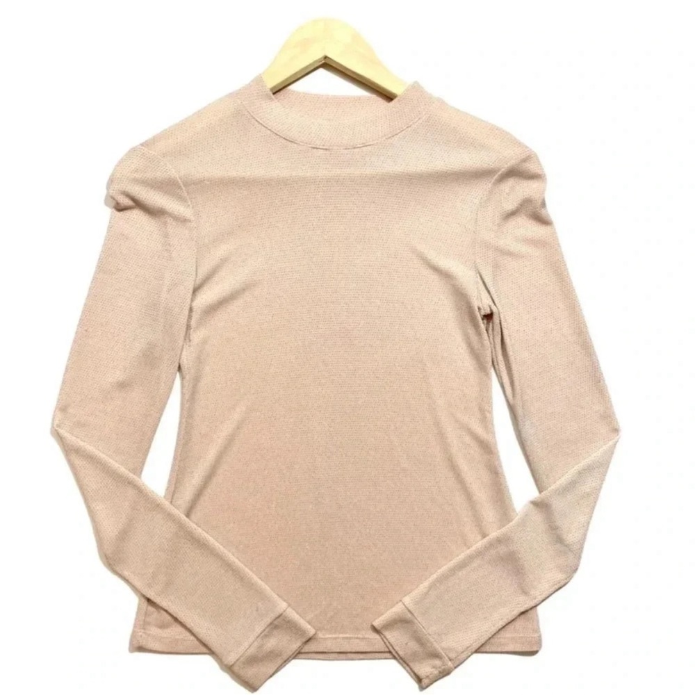 Show Me Your Mumu Delaney Blush Long Sleeve Shimmer Top